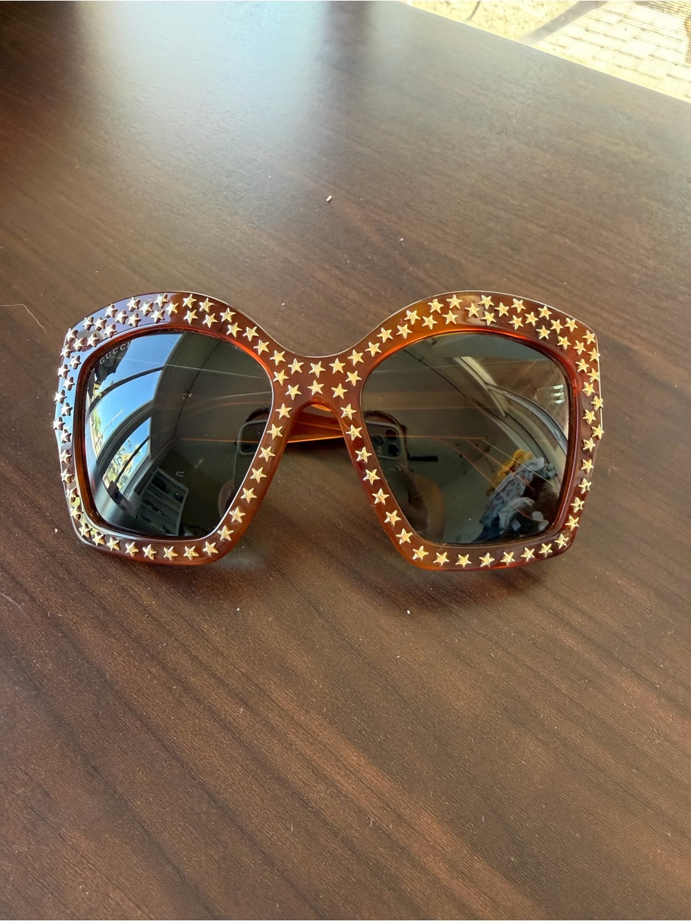 Gucci Brown Star-Studded Sunglasses